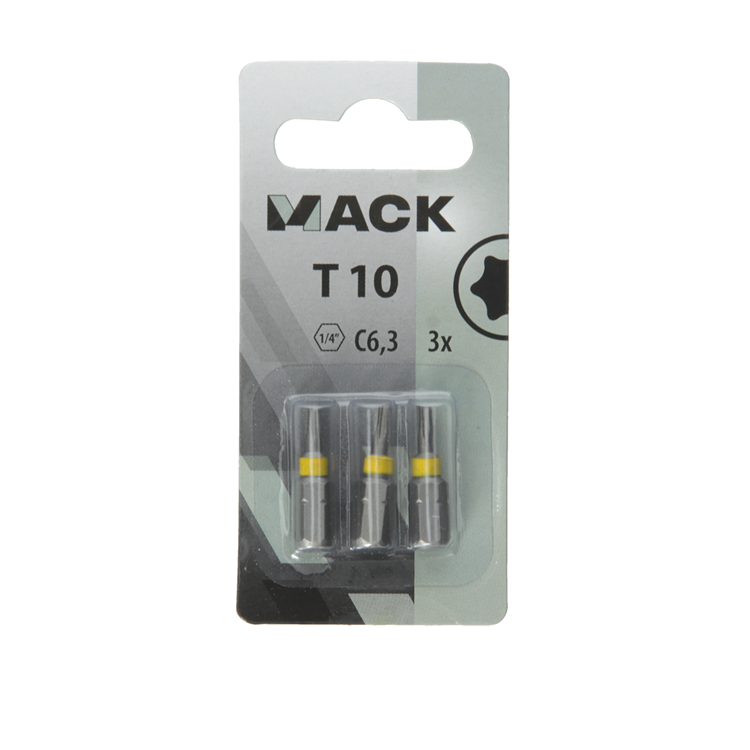 Mack 1018301 - punta de tornillo t10 l25mm 3uds | 5 piezas