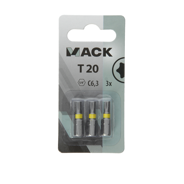 Mack 1018303 - punta de tornillo t20 l25mm 3uds | 5 piezas