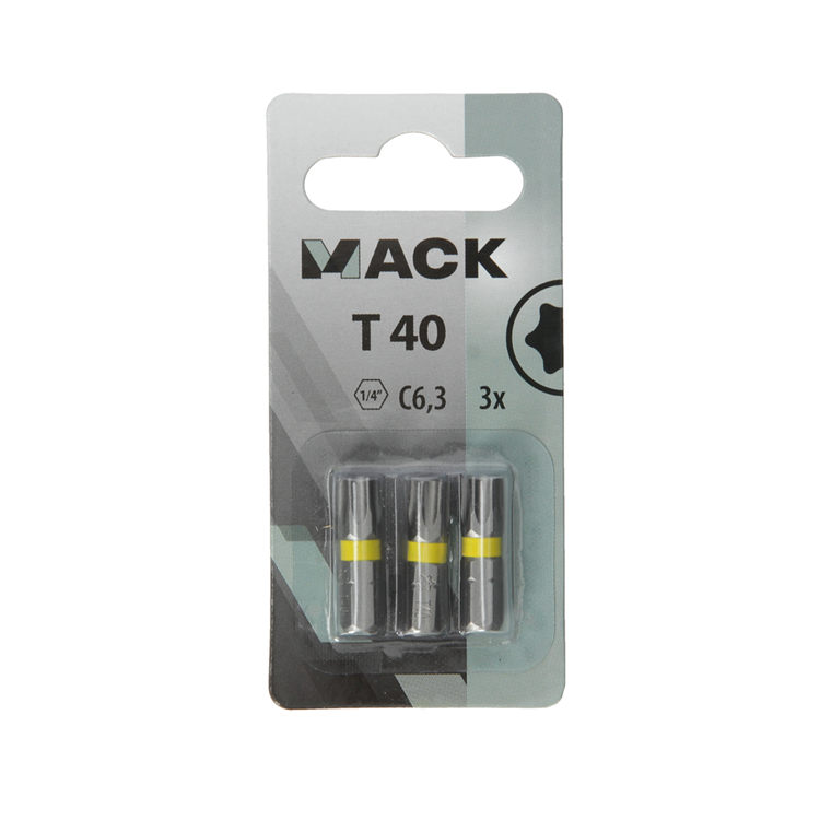 Mack 1018305 - punta de tornillo t40 l25mm 3uds | 5 piezas