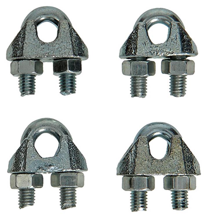 Mack 1008451 - 4 abrazaderas de alambre de acero 5mm galvanizado | 10 piezas