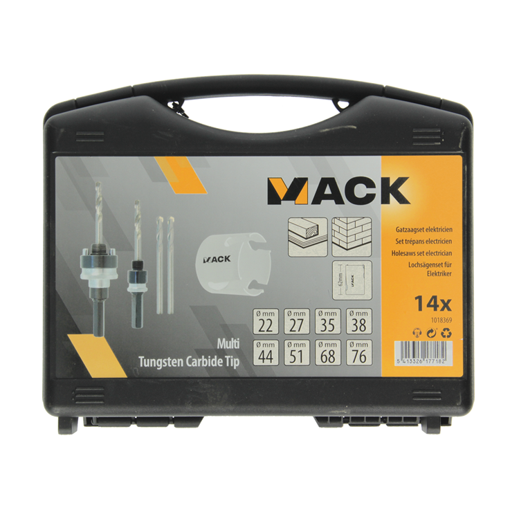 Mack 1018369 - juego de sierras perforadoras para electricista 14 piezas | 3 piezas