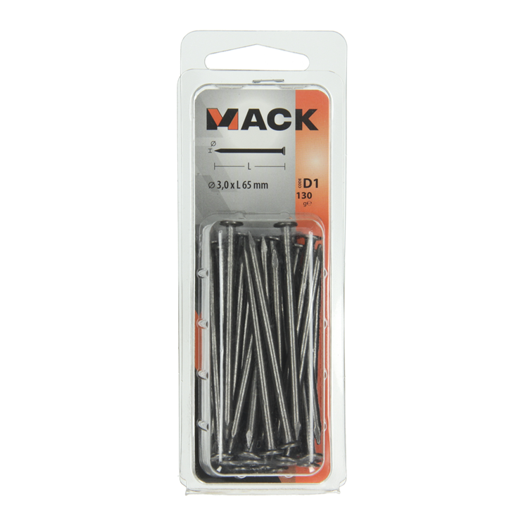 Mack 1017123 - clavo cabeza plana 130 gr 3,0 x 65 mm | 5 piezas