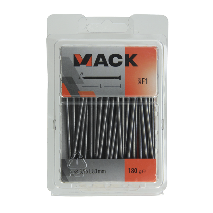 Mack 1017125 - clavo cabeza plana 180 gr 3,5 x 80 mm | 5 piezas