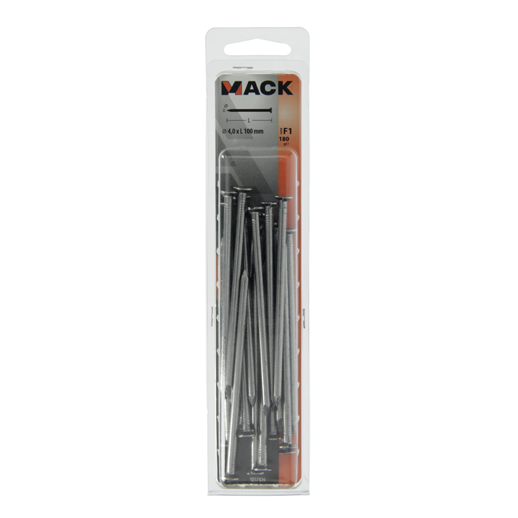 Mack 1017126 - clavo cabeza plana 180 gr 4,0 x 100 mm | 10 piezas