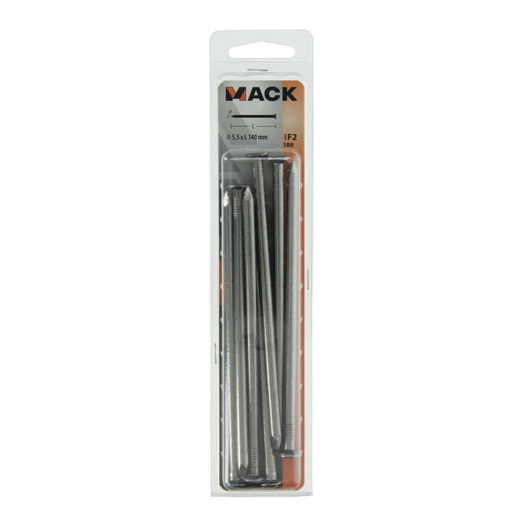 Mack 1017128 - clavo cabeza plana 180 gr 5,5 x 140 mm | 10 piezas