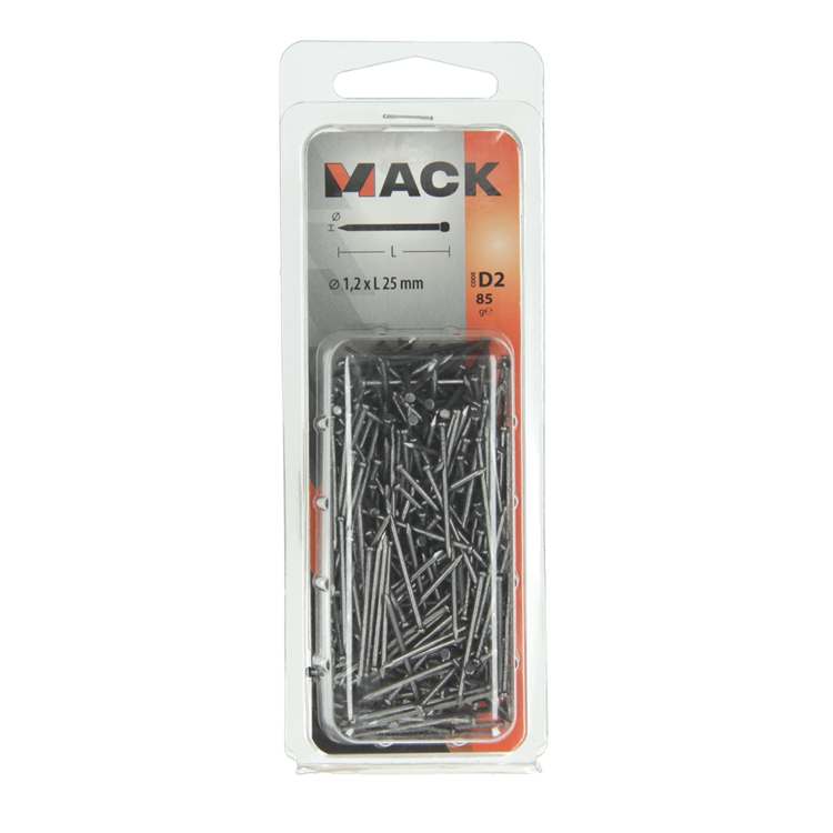 Mack 1017130 - Clavo fino cabeza redonda 85 gr 1,2 x 25 mm | 5 piezas