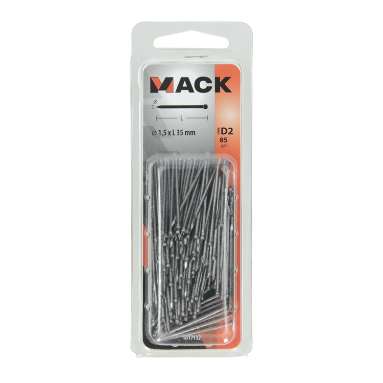 Mack 1017132 - Clavo fino cabeza redonda 85 gr 1,5 x 35 mm | 5 piezas