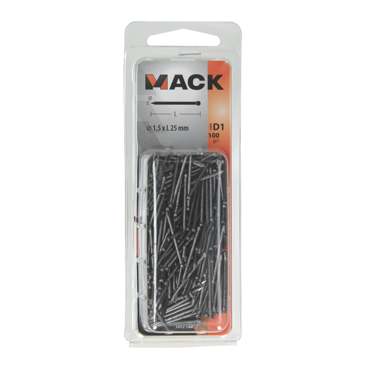 Mack 1017136 - clavo cabeza redonda 100 gr 1,5 x 25 mm | 5 piezas