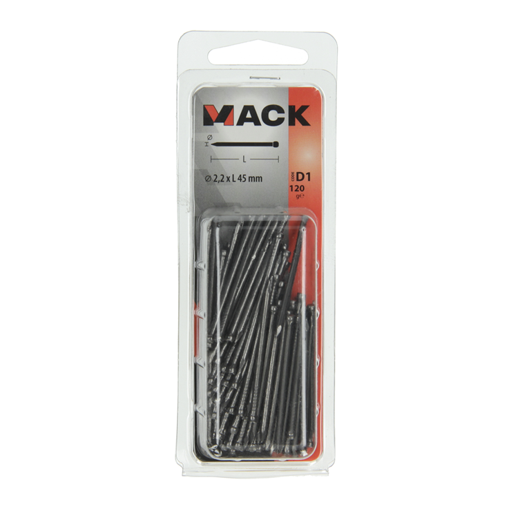 Mack 1017140 - clavo cabeza redonda 120 gr 2,2 x 45 mm | 5 piezas
