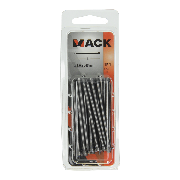 Mack 1017144 - clavo cabeza redonda 150 gr 3,0 x 65 mm | 5 piezas