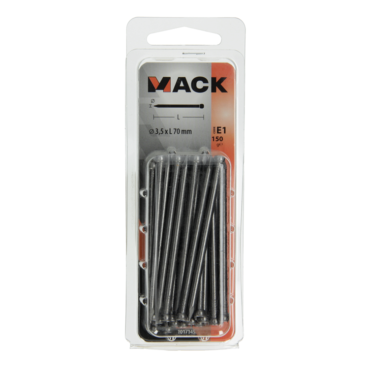 Mack 1017145 - clavo cabeza redonda 150 gr 3,5 x 70 mm | 5 piezas