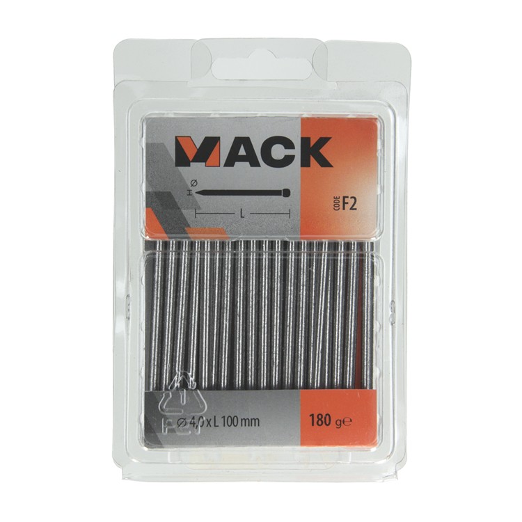 Mack 1017147 - clavo cabeza redonda 180 gr 4,0 x 100 mm | 5 piezas