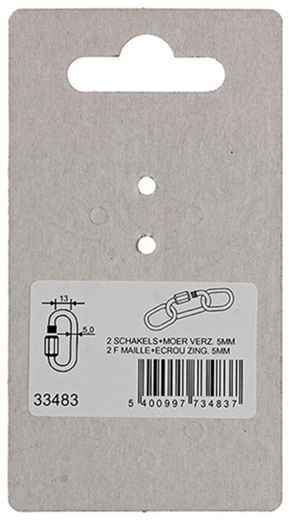 Mack 1008453 - 2 maglie vuote + dado 5mm zincato | 10 pezzi