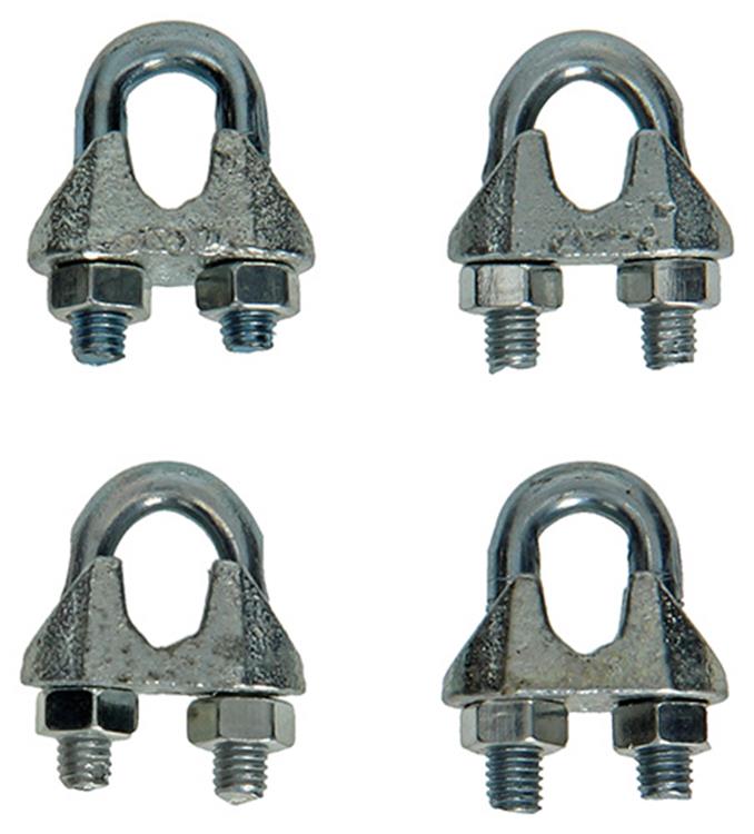 Mack 1008454 - 4 abrazaderas de alambre de acero 6mm galvanizado | 10 piezas