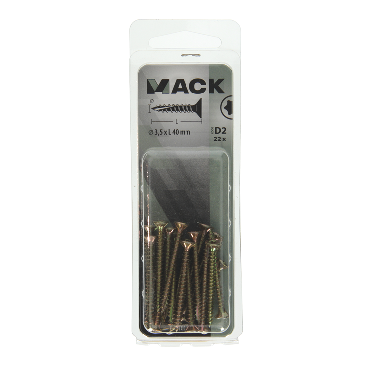 Mack 1017290 - spainplschr.vzkop-automontaje chapado en amarillo .22 piezas 3,5 x 40 mm | 10 piezas