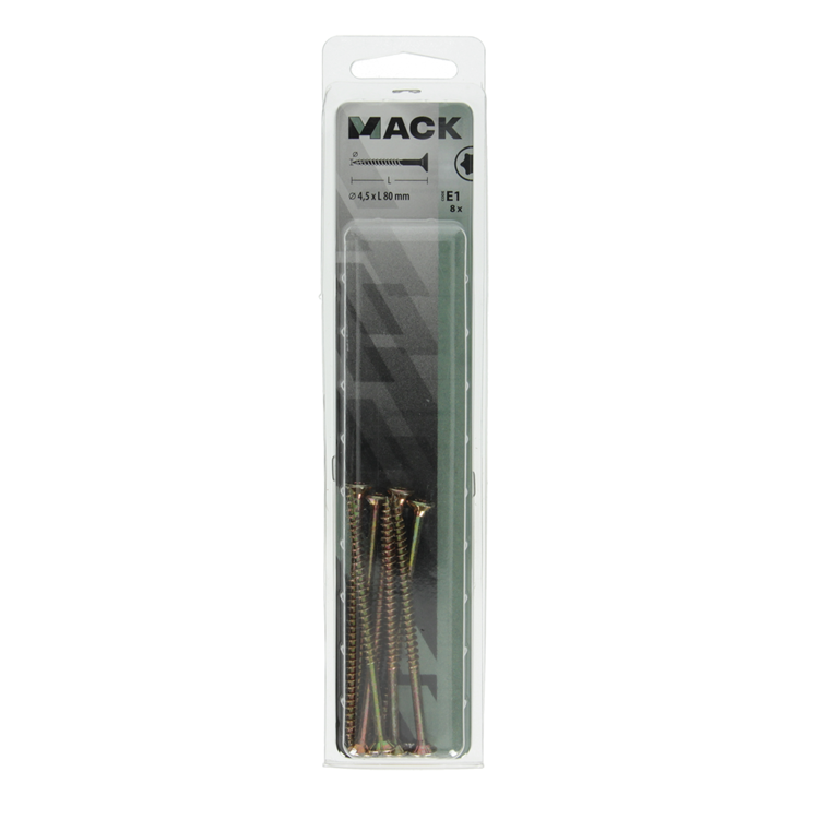 Mack 1017310 - spainplschr.vzkop-automontaje chapado en amarillo 8 piezas 4,5 x 80 mm | 5 piezas