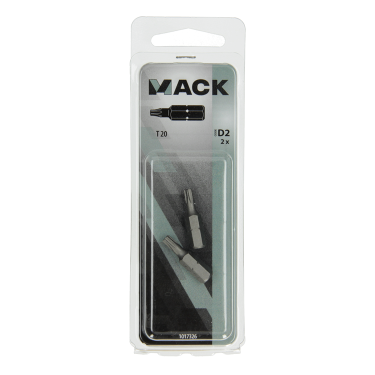 Mack 1017326 - punta torx acero sin tratar 2 piezas t 20 | 10 piezas
