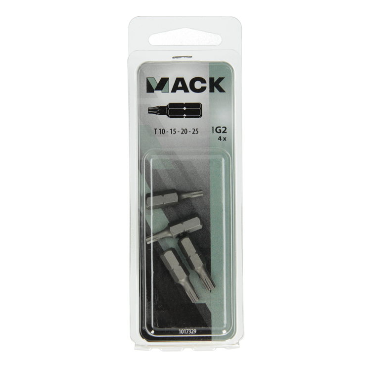 Mack 1017329 - punta torx acero sin tratar 4 piezas t10-15 20-25 | 10 piezas