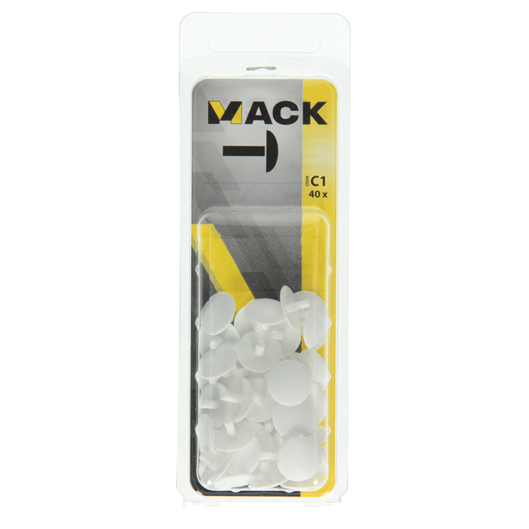 Mack 1017335 - tapa de plástico blanco 40 piezas | 10 piezas