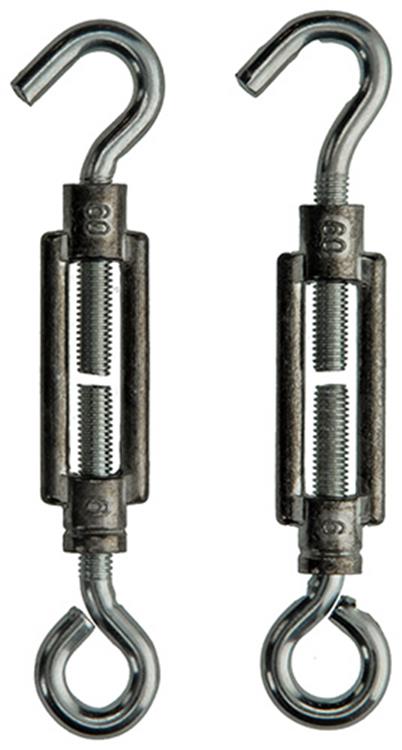 Mack 1008458 - 2 tensores ojo + gancho m6 x 60mm galvanizado | 10 piezas