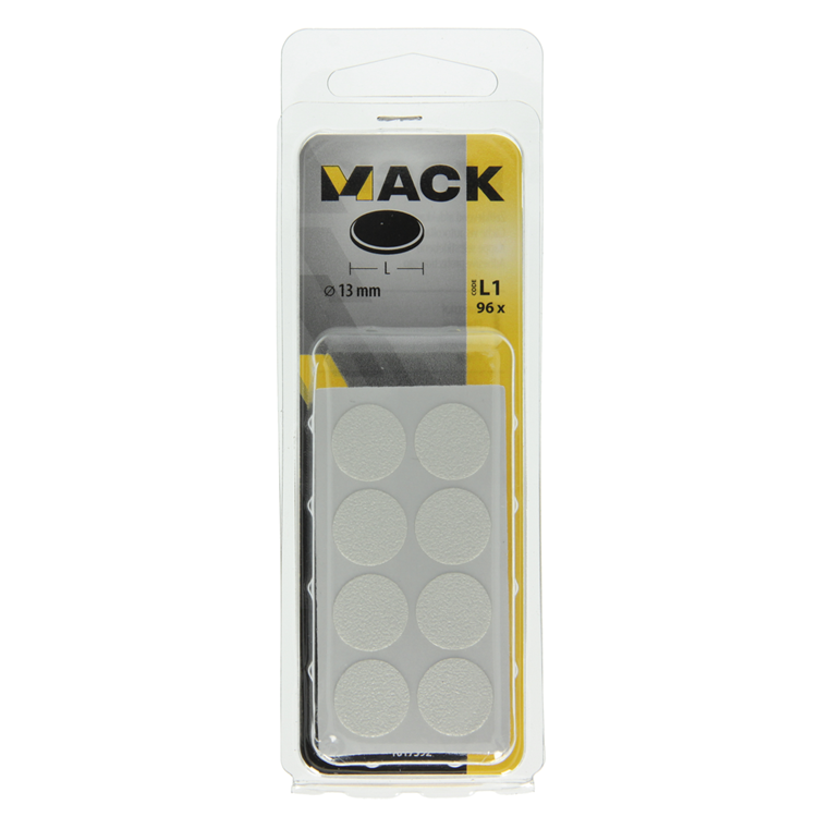 Mack 1017392 - Tapa autoadhesiva de plástico blanco 96 piezas 13 mm | 10 piezas