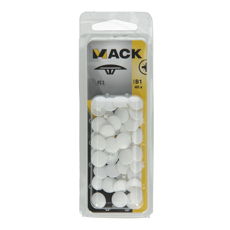 Mack 1017394 - tapa para tornillo pz plastico blanco 40 uds pz 2 | 10 piezas
