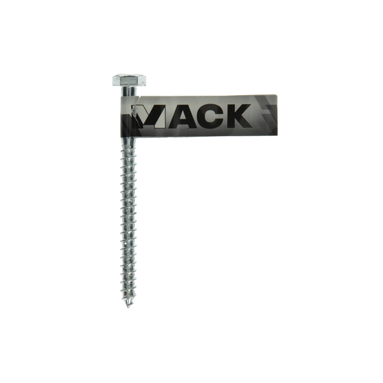 Mack 1017412 - perno rosca madera acero galvanizado 1 ud 7 x 90 mm | 10 piezas