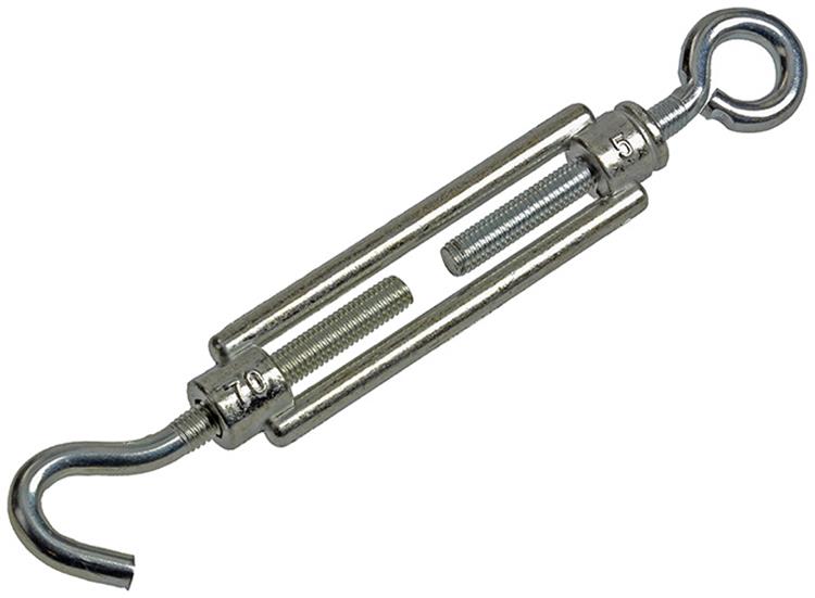 Mack 1008459 - 2 tensores ojo + gancho m5 x 70mm galvanizado | 10 piezas