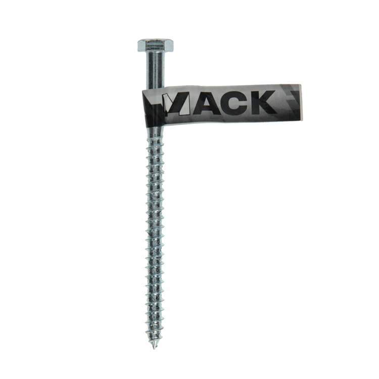 Mack 1017420 - perno rosca madera acero galvanizado 1 ud 8 x 120 mm | 10 piezas