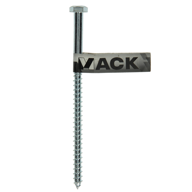 Mack 1017421 - perno rosca madera acero galvanizado 1 ud 8 x 140 mm | 10 piezas