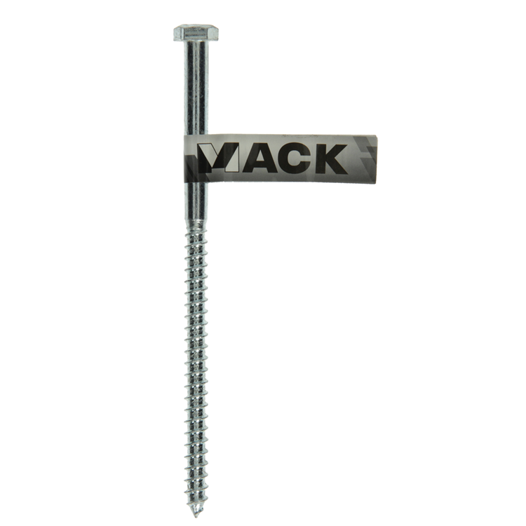 Mack 1017422 - perno rosca madera acero galvanizado 1 ud 8 x 150 mm | 10 piezas