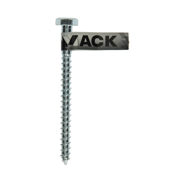Mack 1017427 - perno rosca madera acero galvanizado 1 ud 10 x 120 mm | 10 piezas