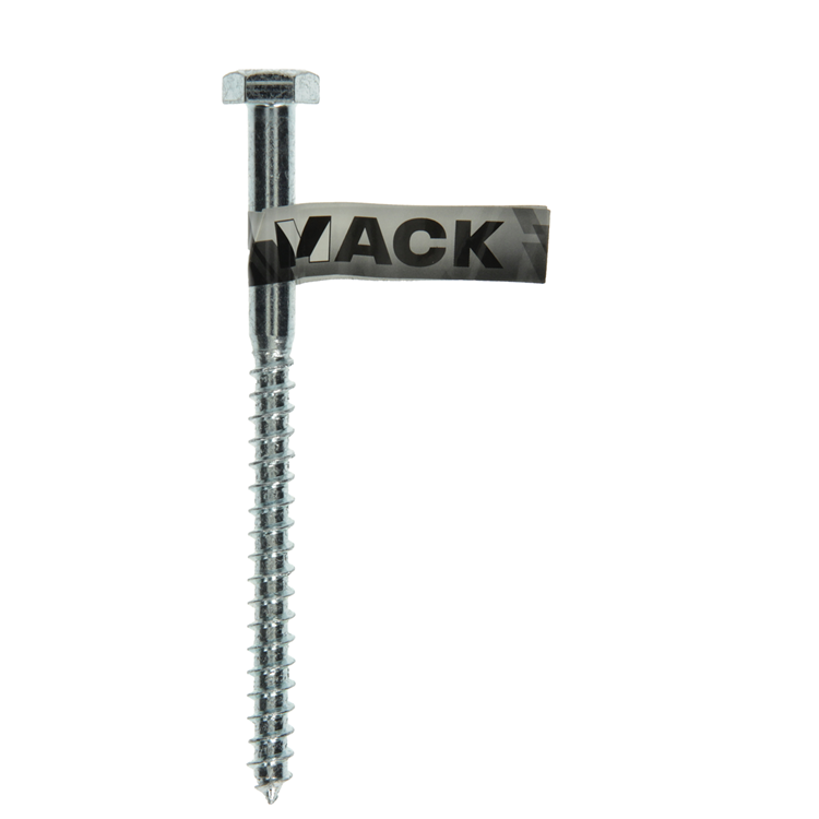 Mack 1017428 - perno rosca madera acero galvanizado 1 ud 10 x 140 mm | 10 piezas
