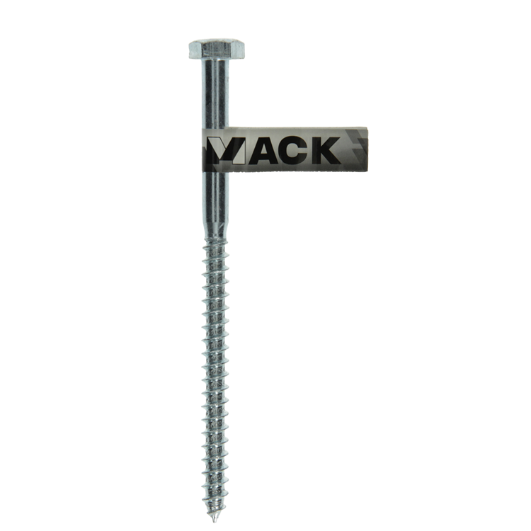 Mack 1017429 - perno rosca madera acero galvanizado 1 ud 10 x 160 mm | 10 piezas