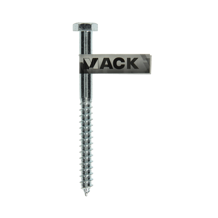 Mack 1017430 - perno rosca madera acero galvanizado 1 ud 12 x 140 mm | 10 piezas