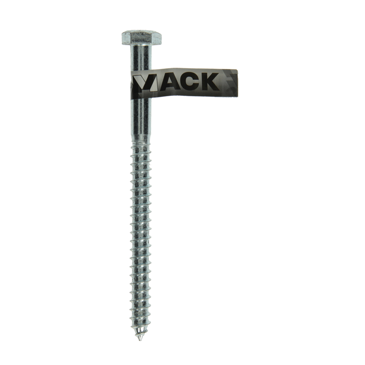Mack 1017431 - perno rosca madera acero galvanizado 1 ud 12 x 160 mm | 10 piezas
