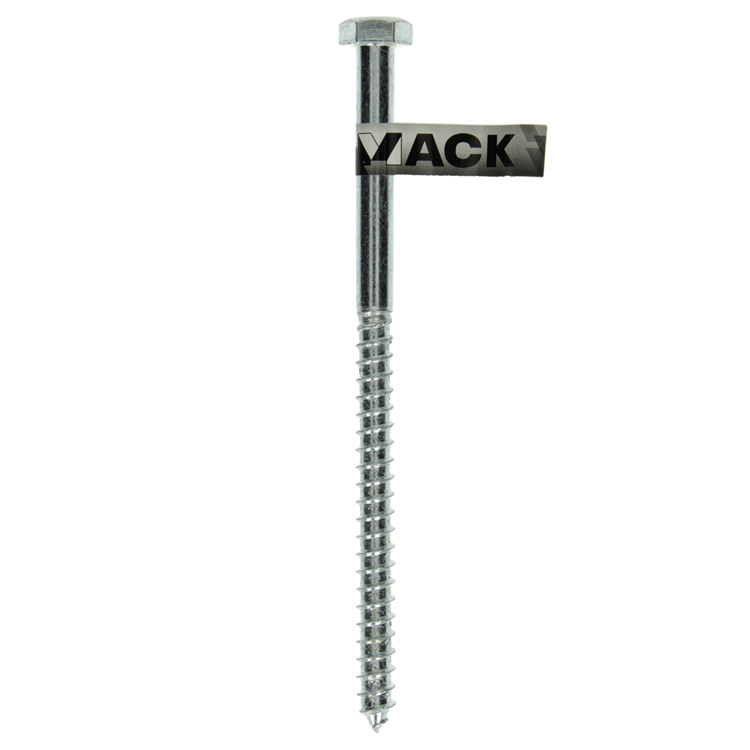 Mack 1017433 - perno rosca madera acero galvanizado 1 ud 12 x 200 mm | 10 piezas