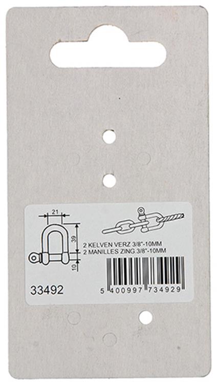 Mack 1008462 - 2 mordazas rectas 10mm galvanizadas | 10 piezas