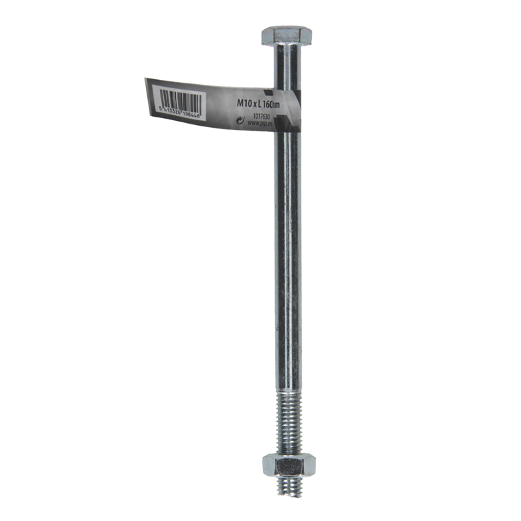 Mack 1017630 - perno mecanico + tuerca acero galvanizado 1 ud m10 x 160 mm | 10 piezas