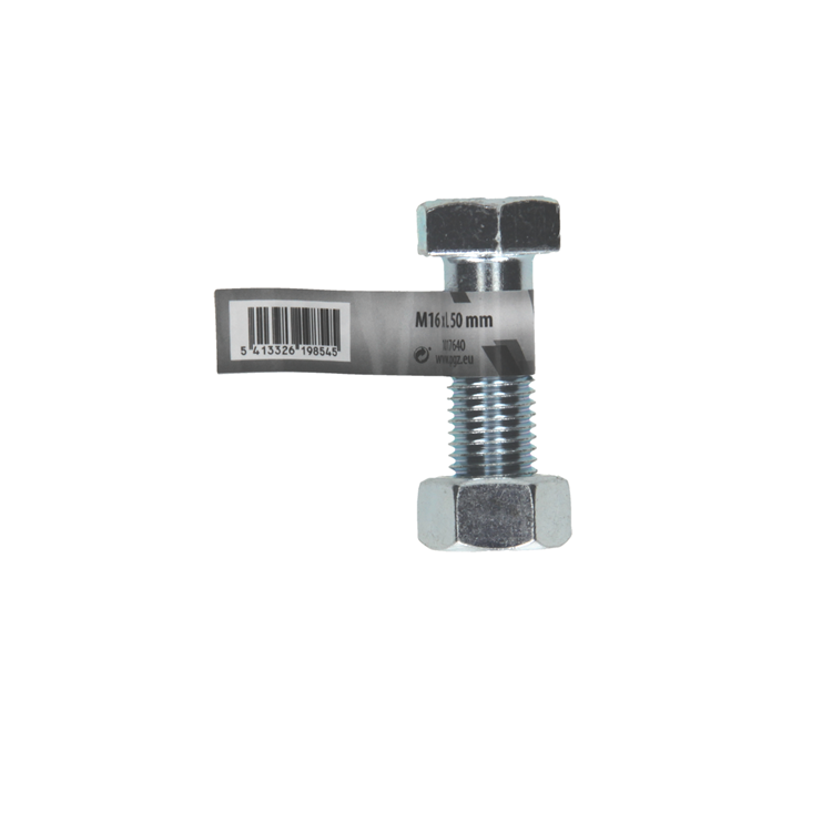 Mack 1017640 - perno mecanico + tuerca acero galvanizado 1 ud m16 x 50 mm | 10 piezas