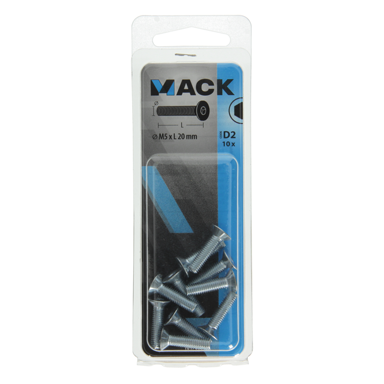 Mack 1017657 - perno hexagonal chapado. condición de cabeza 10 piezas m5x20 | 10 piezas