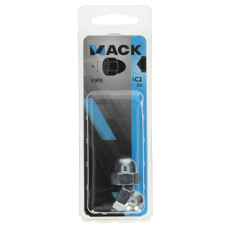 Mack 1017694 - tuerca ciega hexagonal acero galvanizado 2 piezas m10 | 10 piezas