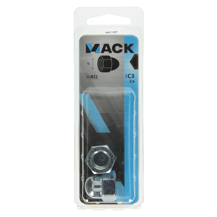 Mack 1017695 - tuerca ciega hexagonal acero galvanizado 2 piezas m12 | 10 piezas