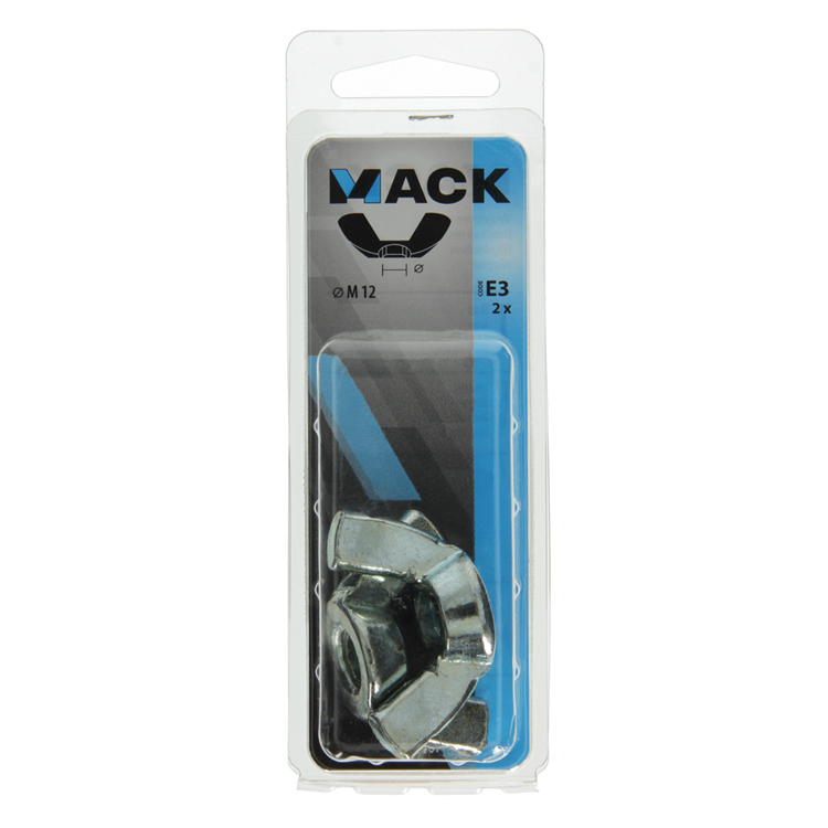 Mack 1017701 - tuerca de mariposa acero galvanizado 2 piezas m12 | 5 piezas