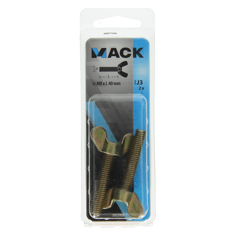 Mack 1017703 - tornillo de mariposa amarillo galvanizado 2 piezas m8 x 40 mm | 10 piezas