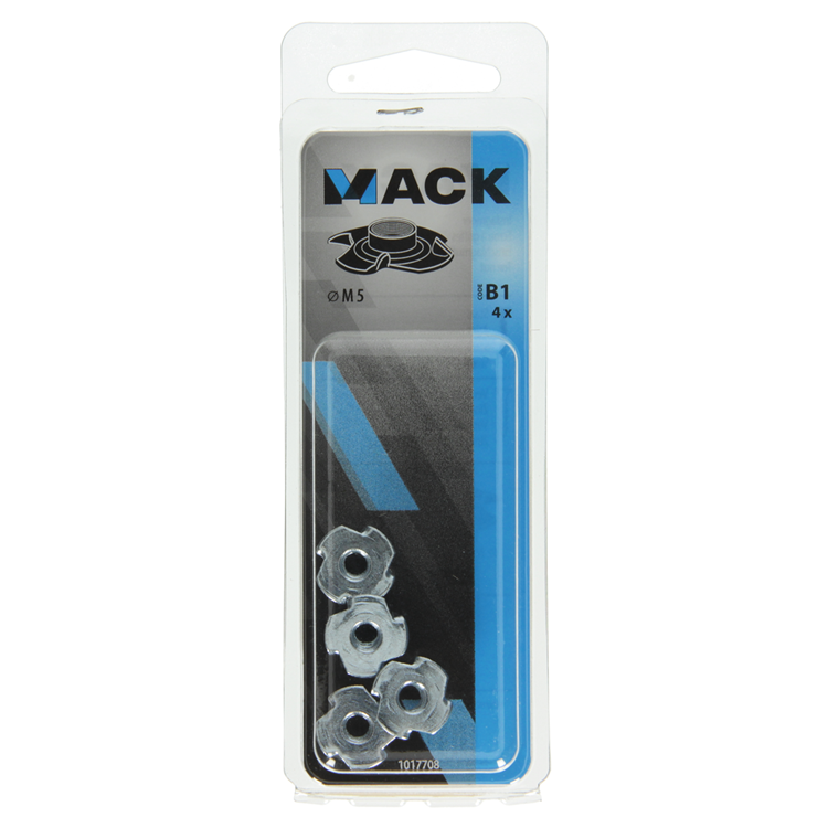 Mack 1017708 - tuerca de impacto acero galvanizado 4 piezas m5 | 10 piezas