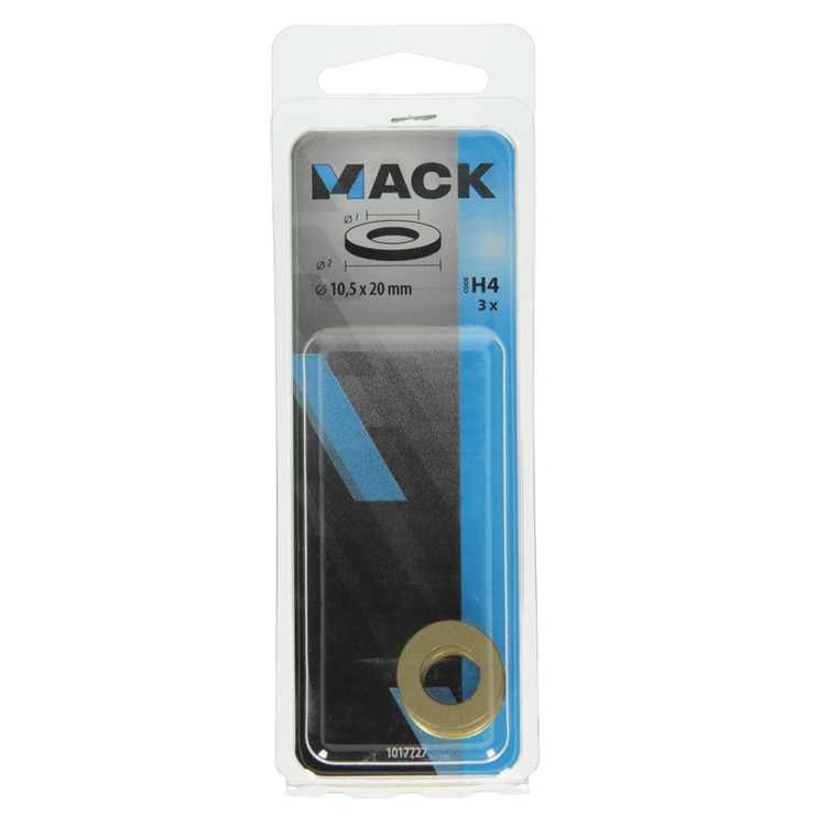 Mack 1017727 - arandela latón 3 piezas 10,5 x 20 mm | 10 piezas