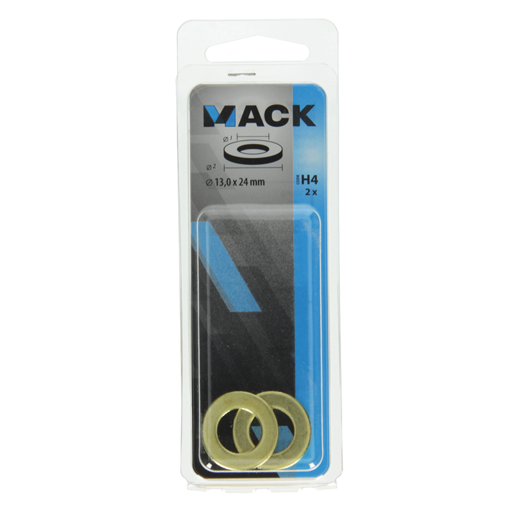 Mack 1017728 - arandela latón 2 piezas 13,0 x 24 mm | 10 piezas
