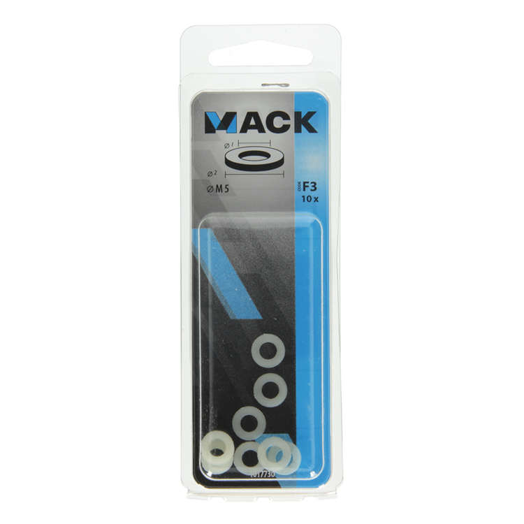 Mack 1017730 - arandela nailon 10 piezas m5 | 10 piezas