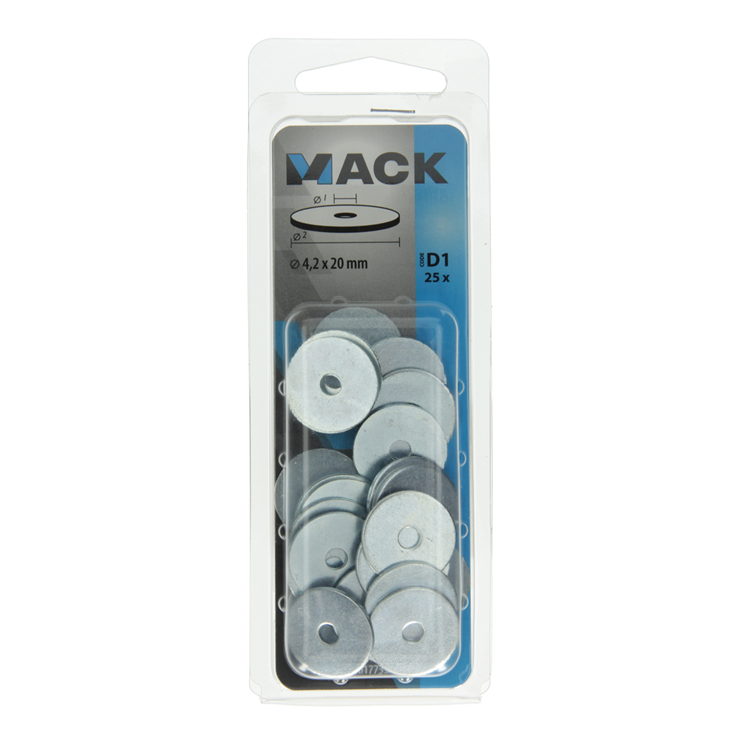 Mack 1017735 - arandela de carrocería galvanizada25 piezas 4,2 x 20 mm | 10 piezas